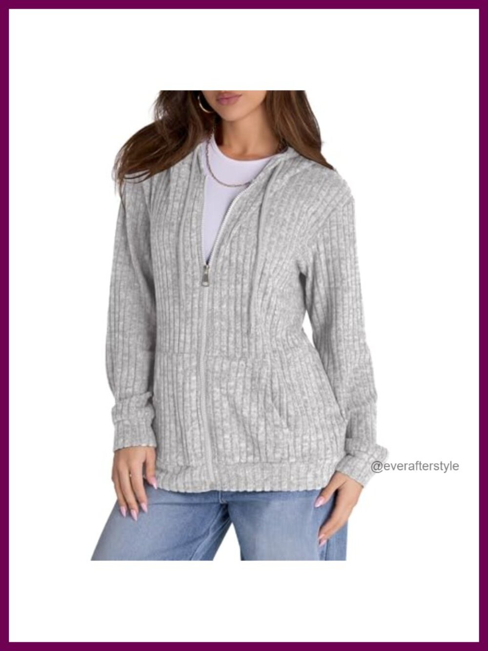 Womens Oversized Zip Up Hoodie Lightweight Sweatshirt Long Sleeve Workout